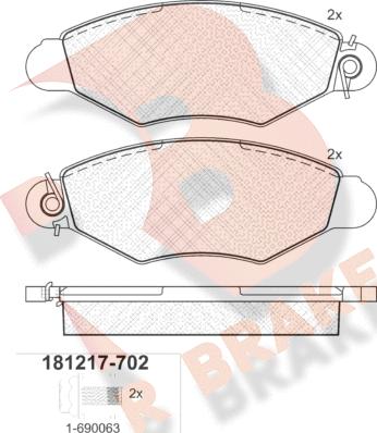 R Brake RB1217-702 - Komplet Pločica, disk-kočnica www.molydon.hr