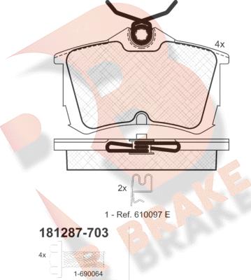 R Brake RB1287-703 - Komplet Pločica, disk-kočnica www.molydon.hr