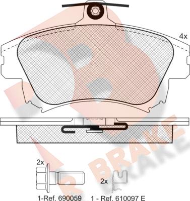 R Brake RB1236-208 - Komplet Pločica, disk-kočnica www.molydon.hr