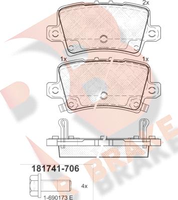 R Brake RB1741-706 - Komplet Pločica, disk-kočnica www.molydon.hr