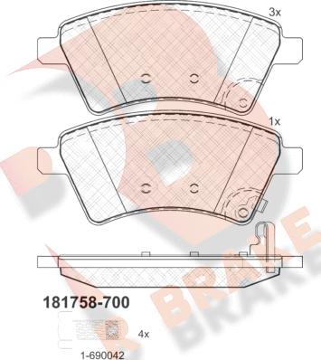 R Brake RB1758-700 - Komplet Pločica, disk-kočnica www.molydon.hr