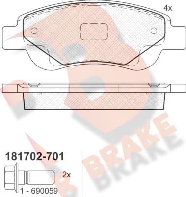 R Brake RB1702-701 - Komplet Pločica, disk-kočnica www.molydon.hr