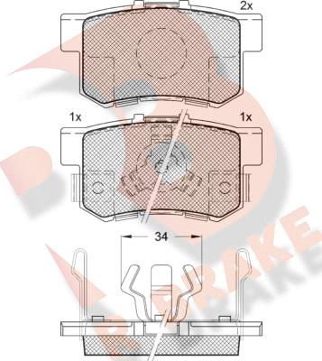 R Brake RB1718 - Komplet Pločica, disk-kočnica www.molydon.hr