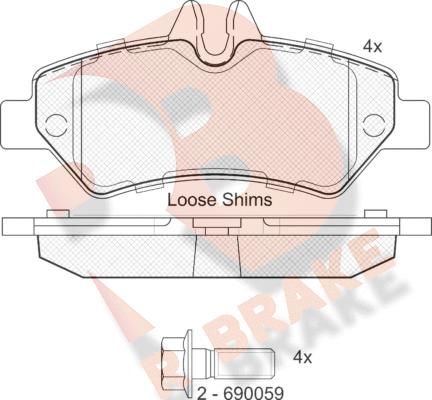 R Brake RB1787-204 - Komplet Pločica, disk-kočnica www.molydon.hr