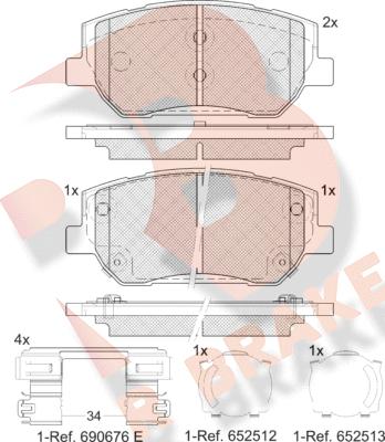 R Brake RB2441 - Komplet Pločica, disk-kočnica www.molydon.hr