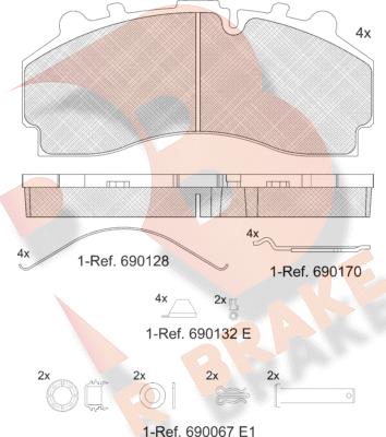 R Brake RB2456-066 - Komplet Pločica, disk-kočnica www.molydon.hr