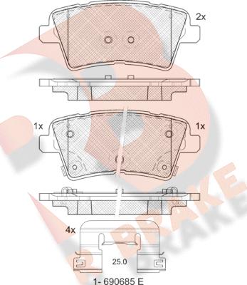 R Brake RB2467 - Komplet Pločica, disk-kočnica www.molydon.hr