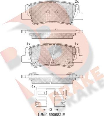 R Brake RB2413 - Komplet Pločica, disk-kočnica www.molydon.hr