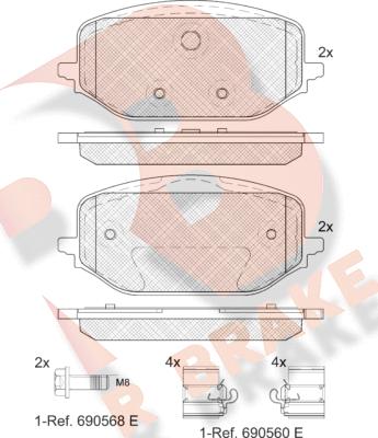 R Brake RB2438 - Komplet Pločica, disk-kočnica www.molydon.hr