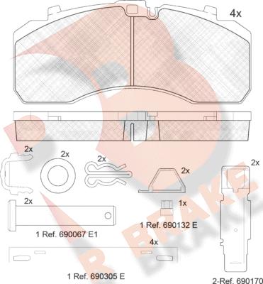 R Brake RB2091-073 - Komplet Pločica, disk-kočnica www.molydon.hr