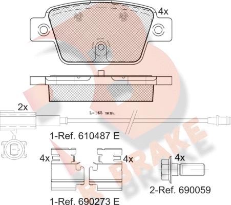 R Brake RB2043 - Komplet Pločica, disk-kočnica www.molydon.hr