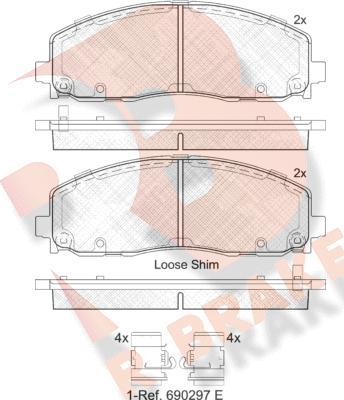 R Brake RB2054 - Komplet Pločica, disk-kočnica www.molydon.hr