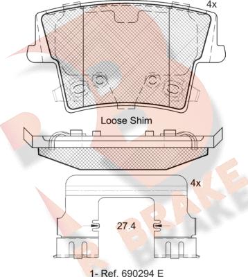 R Brake RB2069 - Komplet Pločica, disk-kočnica www.molydon.hr