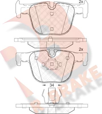 R Brake RB2064 - Komplet Pločica, disk-kočnica www.molydon.hr