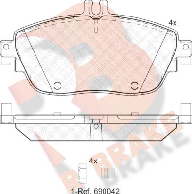 R Brake RB2061 - Komplet Pločica, disk-kočnica www.molydon.hr