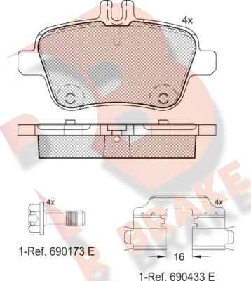 R Brake RB2039-067 - Komplet Pločica, disk-kočnica www.molydon.hr