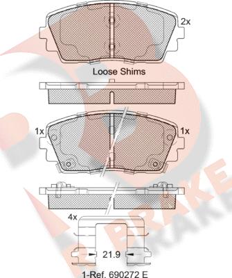 R Brake RB2034 - Komplet Pločica, disk-kočnica www.molydon.hr