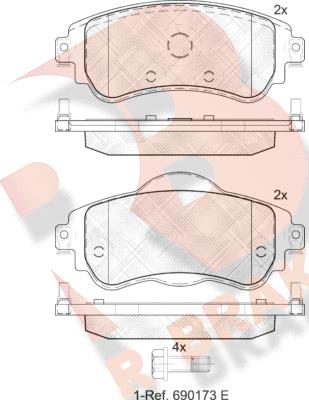 R Brake RB2027 - Komplet Pločica, disk-kočnica www.molydon.hr