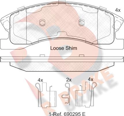 R Brake RB2075 - Komplet Pločica, disk-kočnica www.molydon.hr