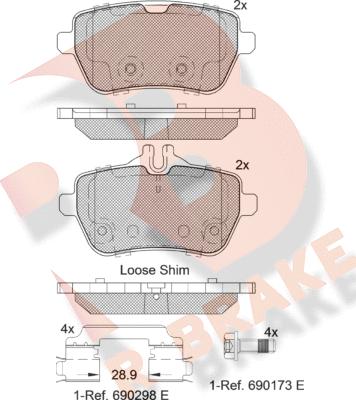 R Brake RB2076 - Komplet Pločica, disk-kočnica www.molydon.hr