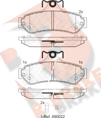 R Brake RB2078 - Komplet Pločica, disk-kočnica www.molydon.hr