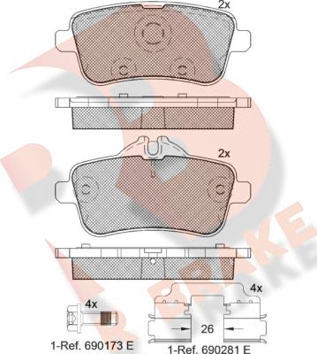 R Brake RB2072-066 - Komplet Pločica, disk-kočnica www.molydon.hr