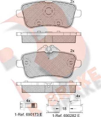 R Brake RB2072-067 - Komplet Pločica, disk-kočnica www.molydon.hr