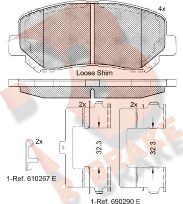 R Brake RB2196-200 - Komplet Pločica, disk-kočnica www.molydon.hr