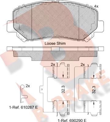 R Brake RB2196 - Komplet Pločica, disk-kočnica www.molydon.hr