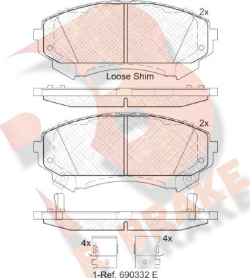 R Brake RB2140 - Komplet Pločica, disk-kočnica www.molydon.hr