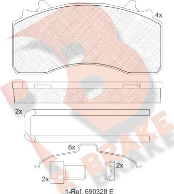 R Brake RB2154-066 - Komplet Pločica, disk-kočnica www.molydon.hr