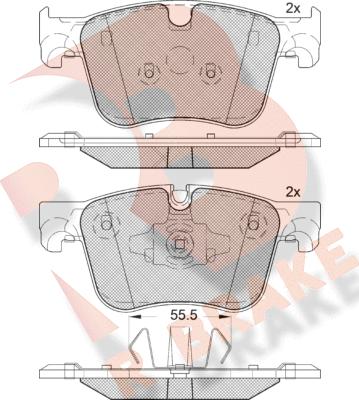 R Brake RB2166-203 - Komplet Pločica, disk-kočnica www.molydon.hr