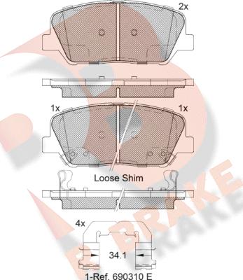 R Brake RB2102 - Komplet Pločica, disk-kočnica www.molydon.hr