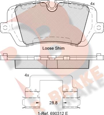 R Brake RB2120 - Komplet Pločica, disk-kočnica www.molydon.hr