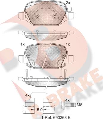 R Brake RB2128 - Komplet Pločica, disk-kočnica www.molydon.hr