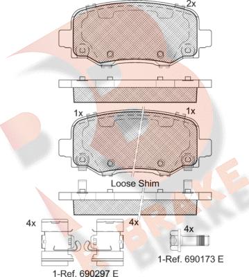 R Brake RB2176-203 - Komplet Pločica, disk-kočnica www.molydon.hr