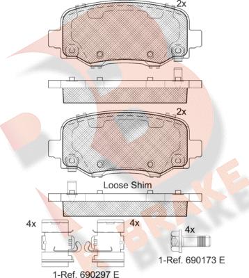 R Brake RB2176 - Komplet Pločica, disk-kočnica www.molydon.hr