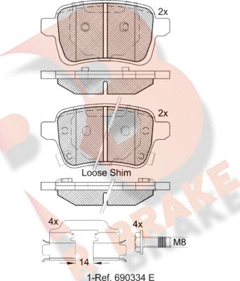 R Brake RB2170-203 - Komplet Pločica, disk-kočnica www.molydon.hr