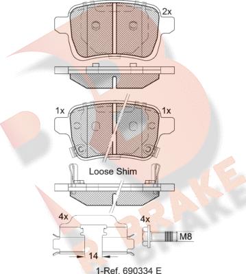 R Brake RB2170 - Komplet Pločica, disk-kočnica www.molydon.hr