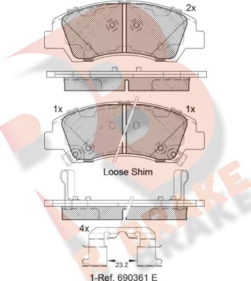 R Brake RB2178 - Komplet Pločica, disk-kočnica www.molydon.hr