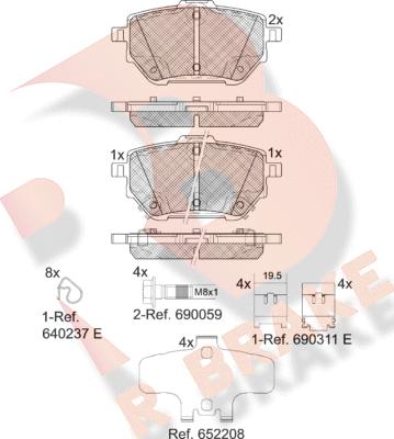 R Brake RB2398 - Komplet Pločica, disk-kočnica www.molydon.hr