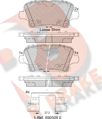 R Brake RB2344 - Komplet Pločica, disk-kočnica www.molydon.hr