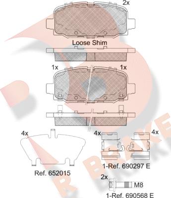 R Brake RB2345 - Komplet Pločica, disk-kočnica www.molydon.hr