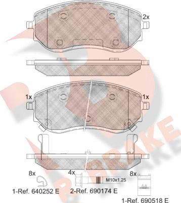 R Brake RB2342 - Komplet Pločica, disk-kočnica www.molydon.hr