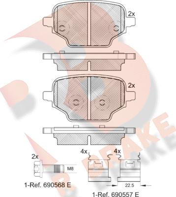 R Brake RB2347 - Komplet Pločica, disk-kočnica www.molydon.hr