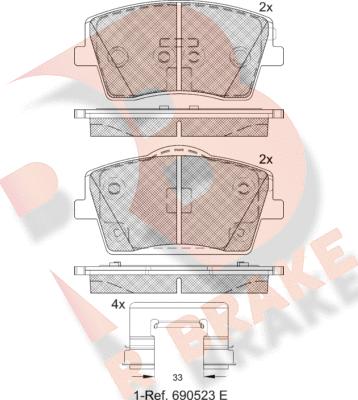 R Brake RB2354 - Komplet Pločica, disk-kočnica www.molydon.hr