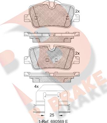 R Brake RB2360 - Komplet Pločica, disk-kočnica www.molydon.hr