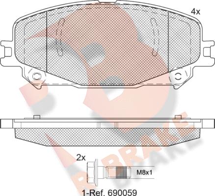 R Brake RB2304 - Komplet Pločica, disk-kočnica www.molydon.hr