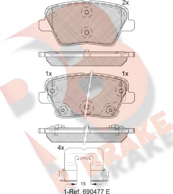 R Brake RB2318 - Komplet Pločica, disk-kočnica www.molydon.hr