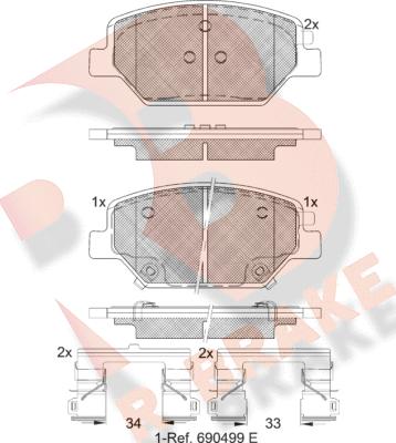 R Brake RB2317 - Komplet Pločica, disk-kočnica www.molydon.hr